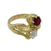 Ring 57 You and me ring in yellow gold, diamond and ruby. 58 Facettes 30192