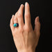 Bague 52 Bague art déco turquoise pain de sucre lapis lazuli diamants 58 Facettes 19-470-53