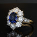 Ring 56 Daisy ring sapphire diamonds gold platinum 58 Facettes AG234HL-56