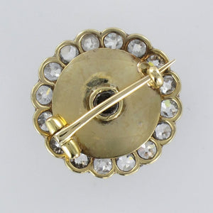 Broche Couronne Or émail Bleu Ancre Cordage - Bijou Vintage - Occasion état Impeccable