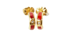 CLOZEAU Earrings - Gold Red Resin Diamond Earrings 58 Facettes Clozeau