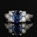 Ring 54 Sapphire diamond ring art deco style 58 Facettes AG1365BW-54
