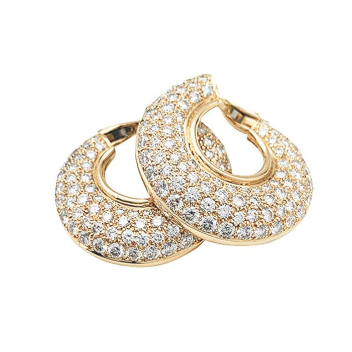 Boucles d'oreilles Boucles d'oreilles créoles diamants en or jaune. 58 Facettes 30516