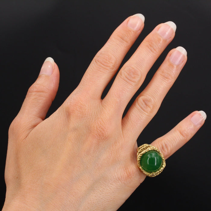 Bague 45 Bague Chrysoprase et or ciselé 58 Facettes DV2103-45