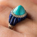 Bague 52 Bague art déco turquoise pain de sucre lapis lazuli diamants 58 Facettes 19-470-53