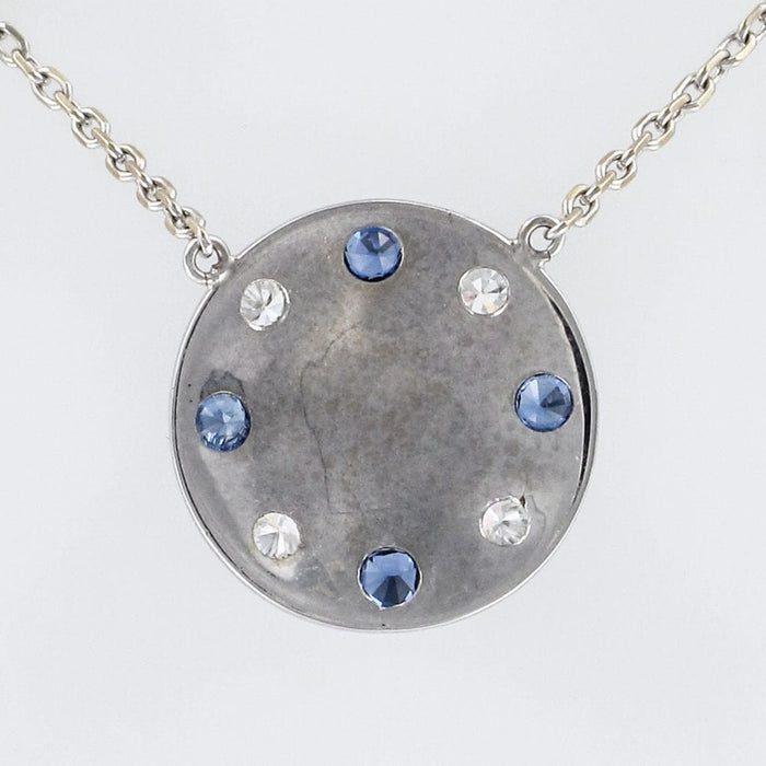 Collier Collier pierre de lune saphirs diamants 58 Facettes 19-447