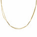 Double gold chain necklace with curb chain and sticks 58 Facettes 20-041B