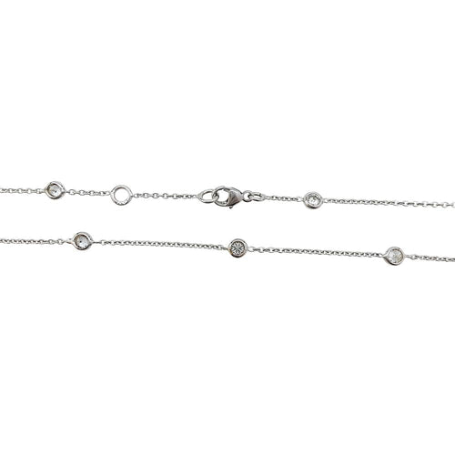 Collier Collier gouttière en or blanc serti de 15 diamants. 58 Facettes 30536