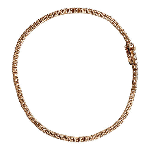 Bracelet Bracelet ligne diamants 2 carats en or rose. 58 Facettes 30697