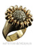 Ring 52 Flower ring 50' 58 Facettes 19601