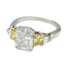 Ring 51 Platinum and yellow gold rectangular brilliant diamond ring, 2 carats. 58 Facettes 29488