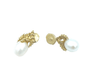 GILBERT ALBERT earrings. Yellow gold and pearl earrings 58 Facettes