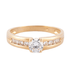 Ring 53.5 Solitaire ring in yellow gold, diamond 58 Facettes