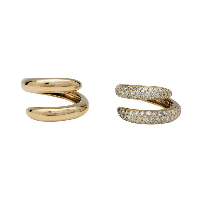 Chaumet rings "Tango" model in yellow gold, diamonds.