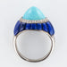 Bague 52 Bague art déco turquoise pain de sucre lapis lazuli diamants 58 Facettes 19-470-53