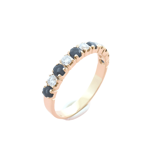 Bague Bague Demi Alliance Saphirs Diamants 58 Facettes AA 1605