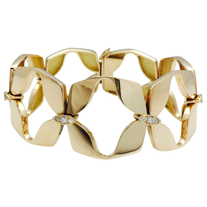 Bracelet en or jaune et diamants, 1970.
