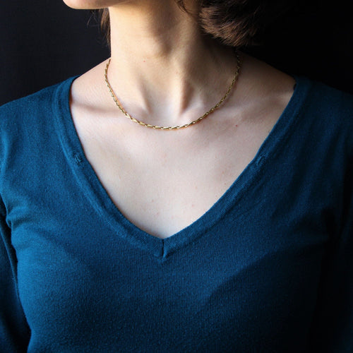 Collier Chaîne de montre ancienne en or jaune 58 Facettes 20-540