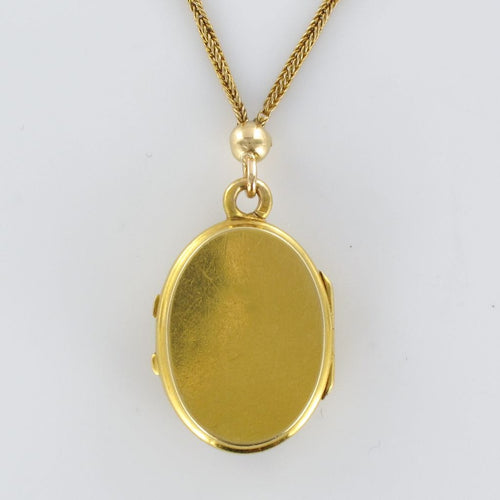 Collier Collier ancien médaillon et coulants émaillés et diamants 58 Facettes 18-357