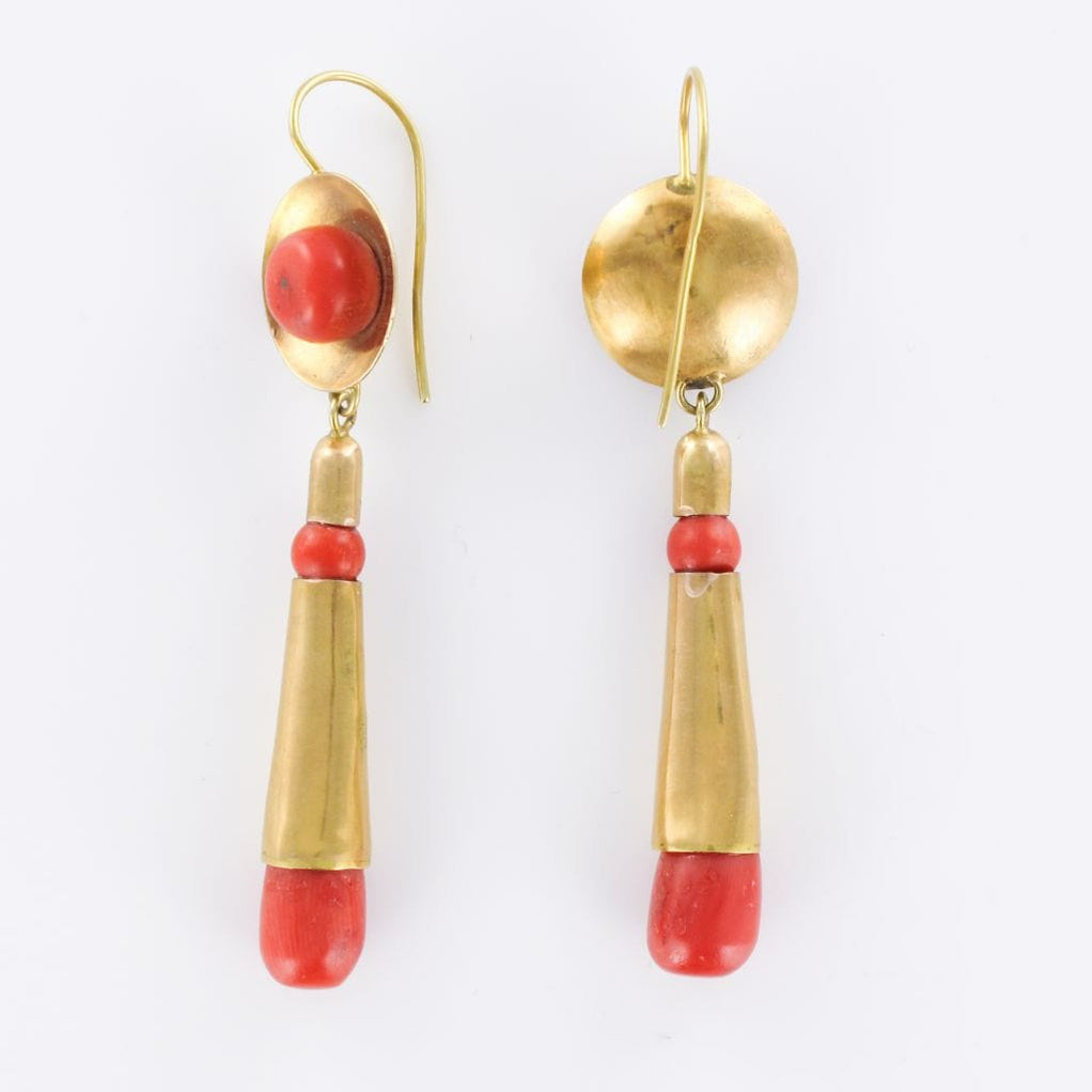 Boucles D'oreilles Pendantes Skalli, Corail Et Violet – Occasion