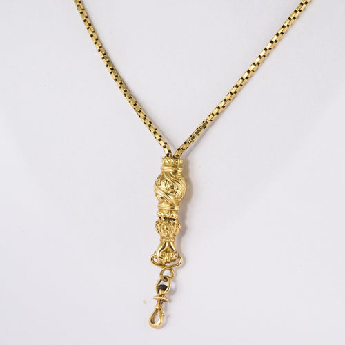 Collier Collier ancien or jaune coulant et main gantée 58 Facettes 20-384