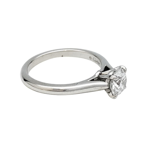 Bague 50 Bague Cartier "1895" solitaire diamant 0,81 carat, platine. 58 Facettes 30391
