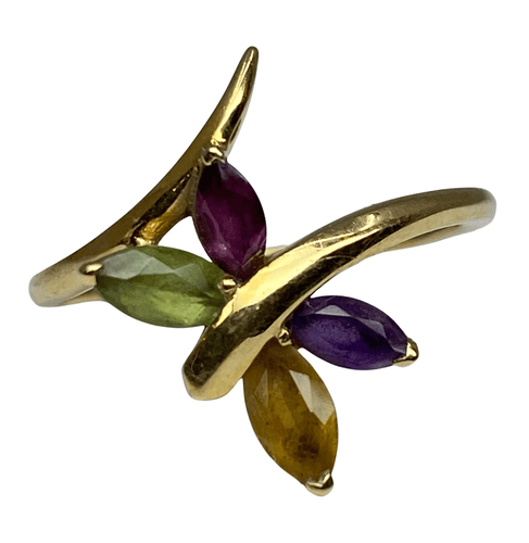 Bague 51 Bague papillon en or jaune & pierres fines 58 Facettes