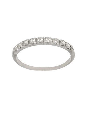 Bague Demi-alliance en or blanc et diamants 58 Facettes 19791