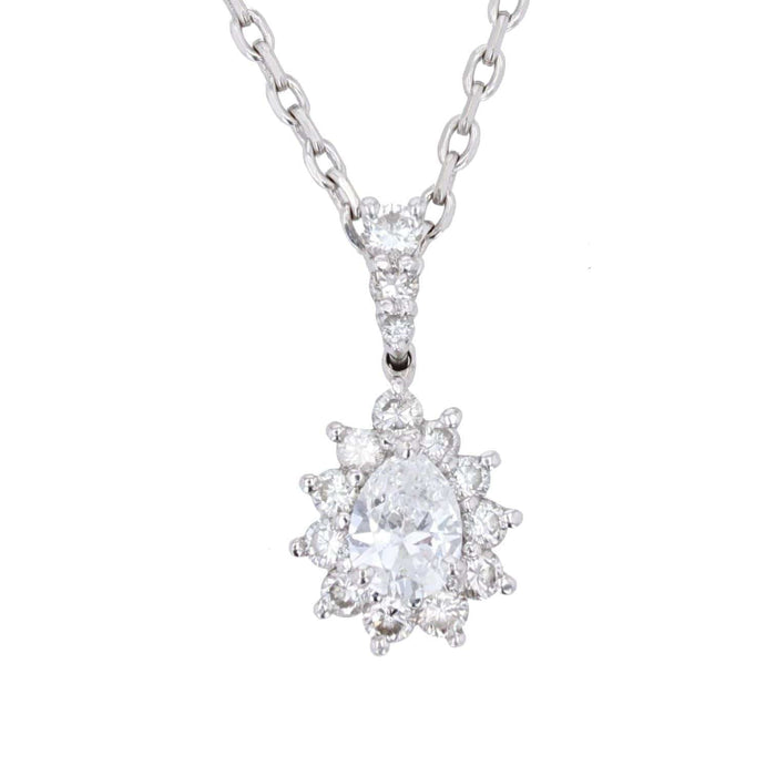 Pendentif Pendentif diamants or blanc marquise 58 Facettes 20-512