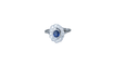 Bague Bague marguerite saphir entourage diamants 58 Facettes