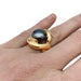Ring 51 Vintage ring in yellow gold and hematite. 58 Facettes 29406