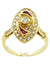 Ring 56 Diamond and ruby ​​marquise ring 58 Facettes 13111