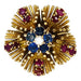 Ring 49 Vintage ring in yellow gold, sapphires, rubies and diamonds. 58 Facettes 30503