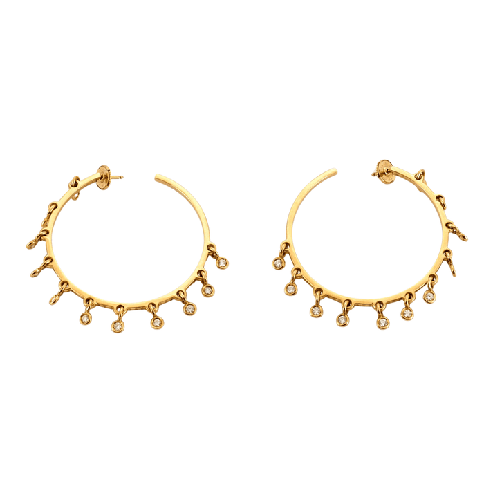 Boucles d'oreilles Dior - Coquine - Créoles or jaune et diamants 58 Facettes
