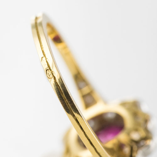 Bague 55 Bague rubis entourage diamants 58 Facettes CQ596-51