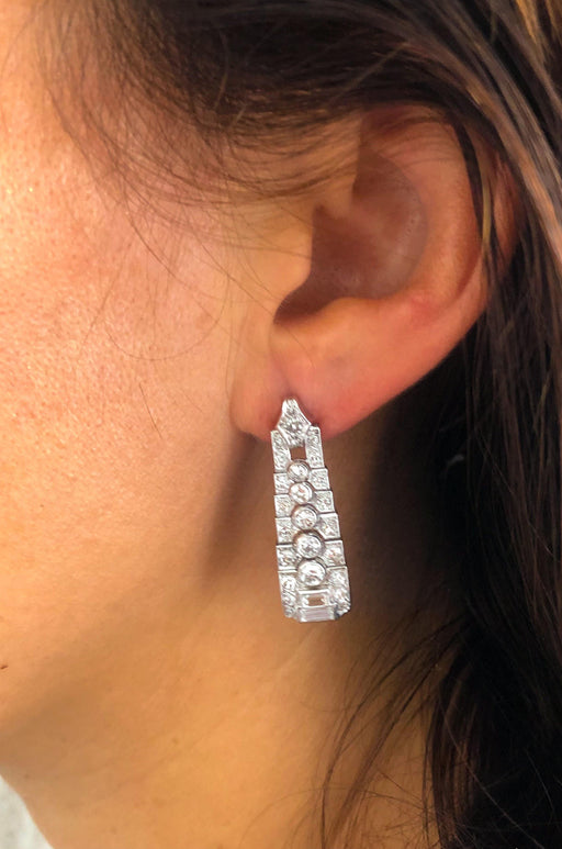 Boucles d'oreilles Boucles d'oreilles en platine et diamants 58 Facettes 0