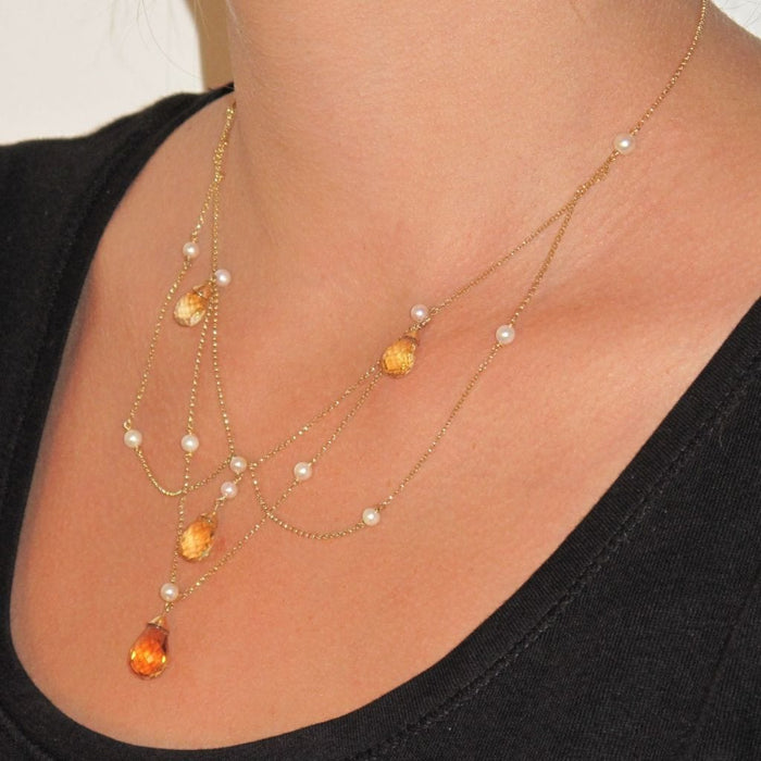 Collier Collier citrines et perles 58 Facettes 13024-7258020