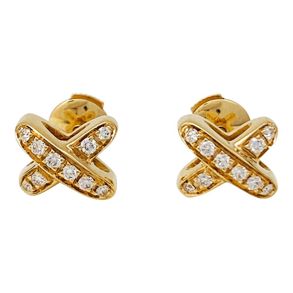 Boucles D’oreilles Chaumet Vintage En Or 18k Avec Tourmaline, Rubis Et Diamants – Très Bon état