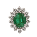 Ring 58.5 White gold daisy ring; Emerald and diamonds 58 Facettes 31956