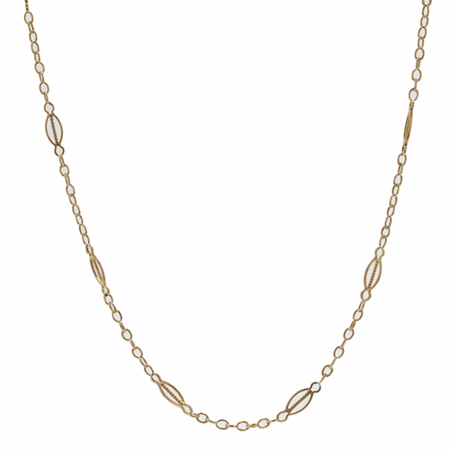 Collier Chaîne or jaune maille navette 58 Facettes 21-373