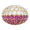 Bague 57 Bague dôme en or jaune diamants et rubis. 58 Facettes 30527