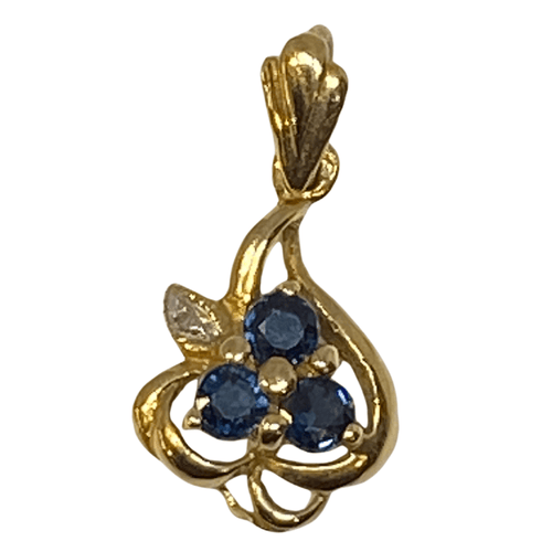Pendentif Pendentif en or, saphirs, diamants 58 Facettes
