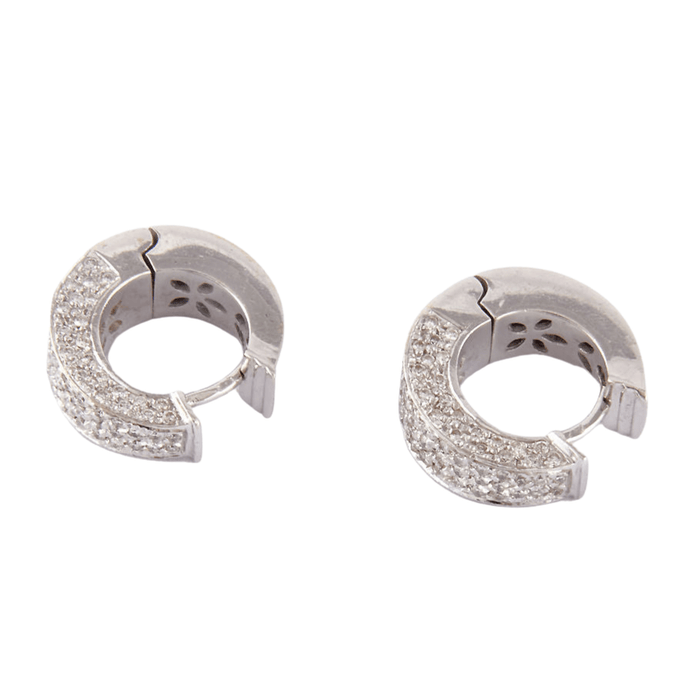 Boucles d'oreilles CHAUMET - Boucles d'oreilles style créoles Diamants 58 Facettes