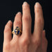 Bague 52 Bague ancienne émail bleu perles fines et diamants 58 Facettes 17-094-52-1