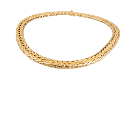 Collier Collier Or jaune poli et texturé 58 Facettes 1