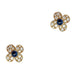 Earrings Van Cleef and Arpels earrings, “Clovers” yellow gold, diamonds and sapphires 58 Facettes 30379