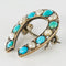 Broche Broche fer à cheval turquoises perles fines diamants 58 Facettes 19-222