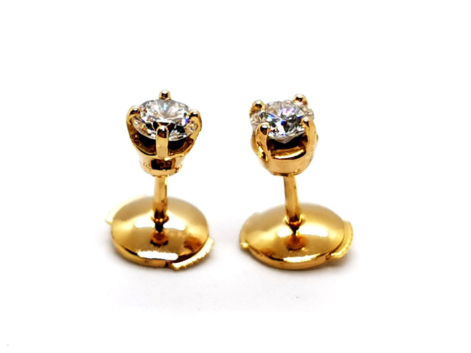 Boucles d'oreilles Boucles d'oreilles Puces Or jaune Diamant 58 Facettes 1117931CN