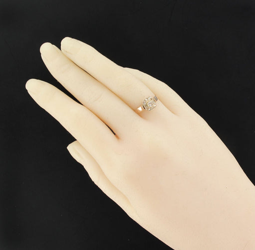 Bague 52 Bague ancienne or rose diamants carrée 58 Facettes 17-122-48