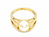 Ring 54 Yellow Gold Ring Pearl 58 Facettes 00317CN